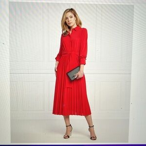 Marella Red Long Sleeve Dress NWTS